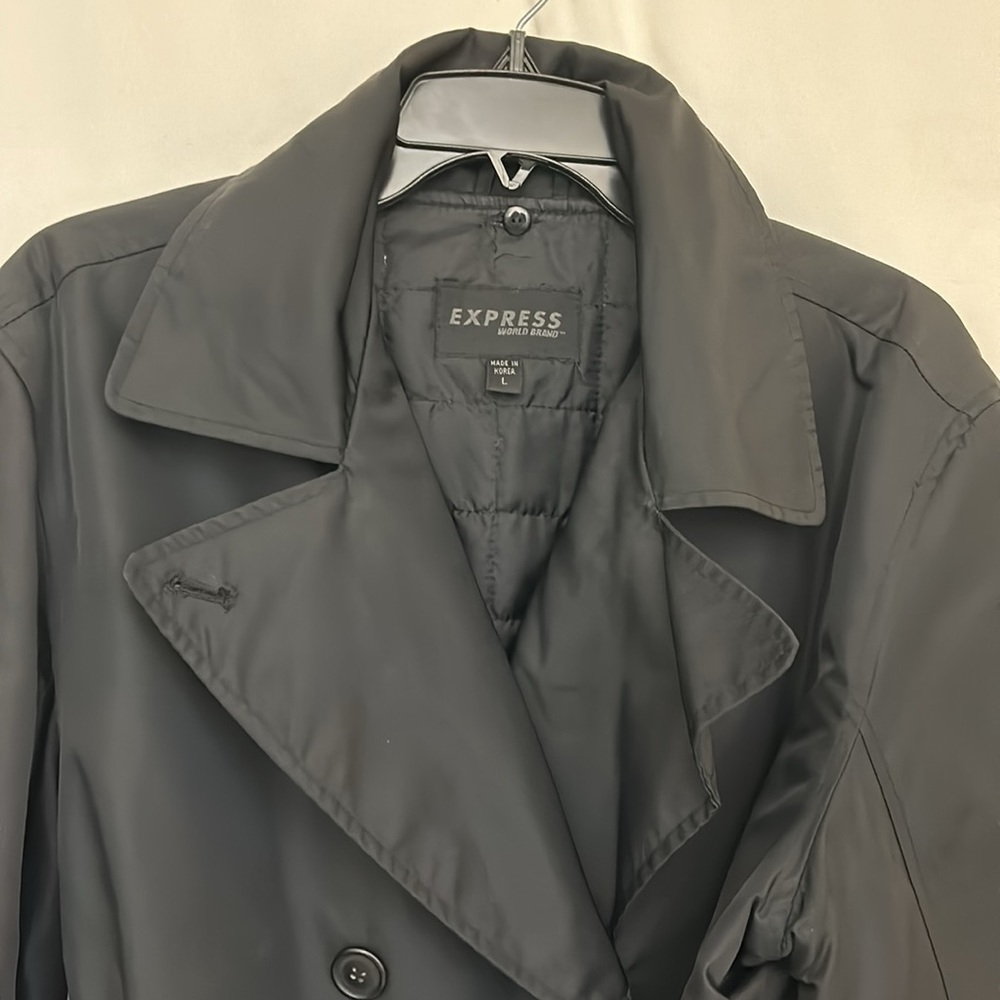 Express Women’s Size Large Solid Black Double Bre… - image 2